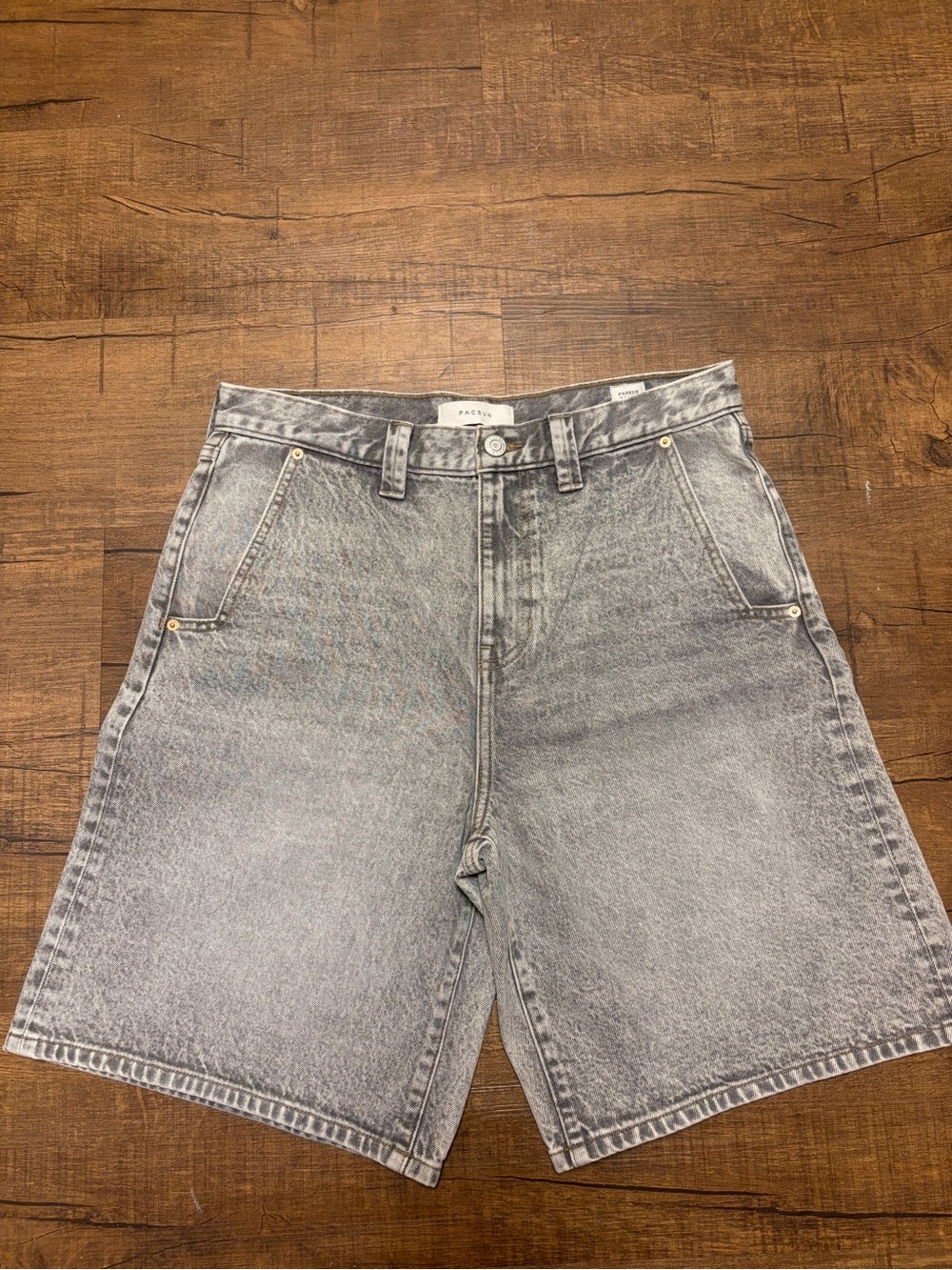 Pacsun Men's Washed Gray Denim Jean Shorts